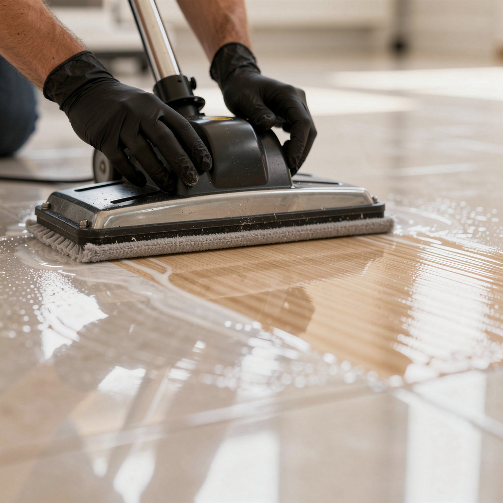Extreme Clean Floors and More professional technician performing expert floor cleaning and maintenance services
