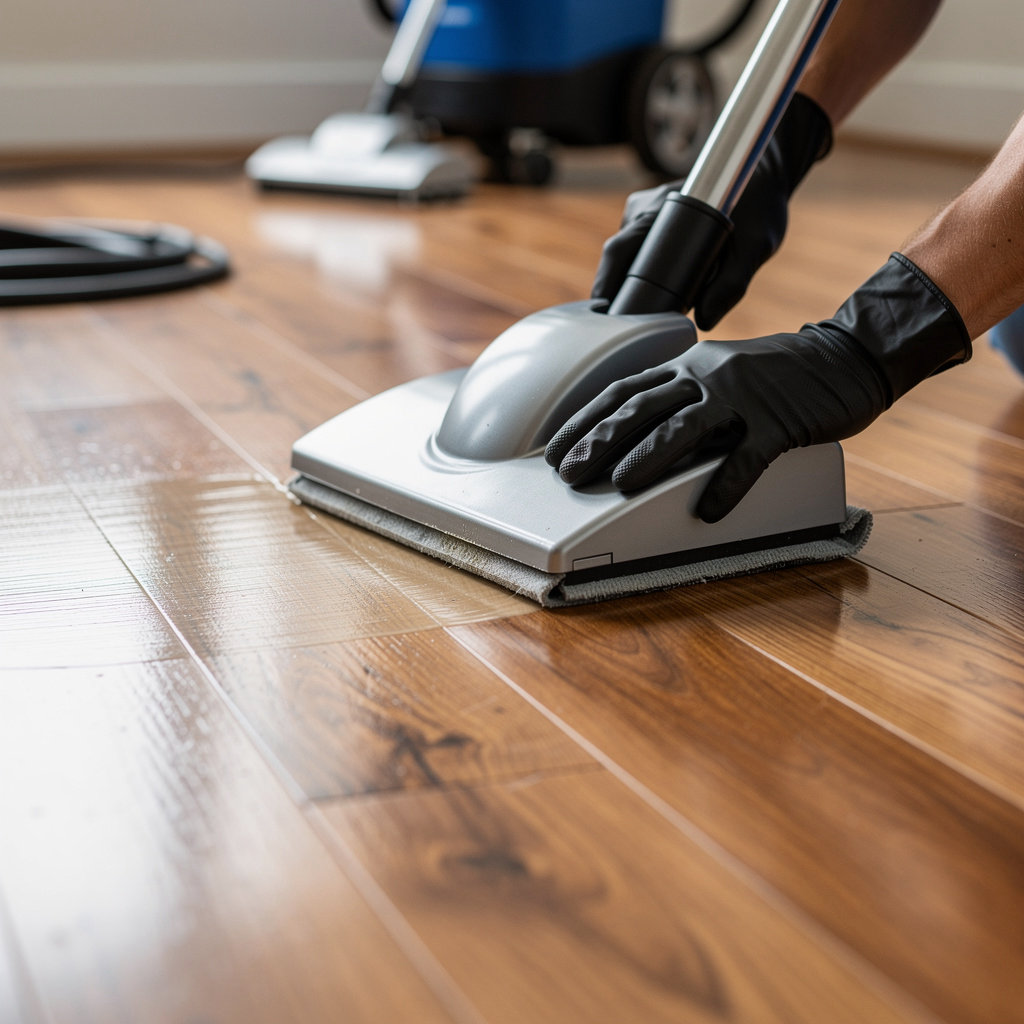 Extreme Clean Floors and More professional technician using high-grade equipment for floor cleaning and maintenance service